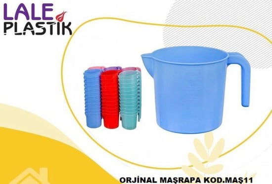 Lale Orjinal Maşrapa - Renkli Plastik Maşrapa-Karışık Renklerde