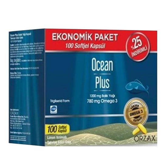 Ocean Plus % 25 İndirimli 1200 Mg Balık Yağı 100 Kapsül - Limon A