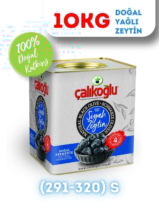 Çalıkoğlu Doğal Gemlik Özel Seçme Yağlı Siyah Zeytin 10 kg (291-320) S