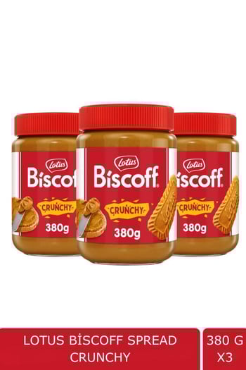 Biscoff Spread Crunchy Sürülebilir Bisküvi Kreması Ezmesi 380 Gr X 3 Adet
