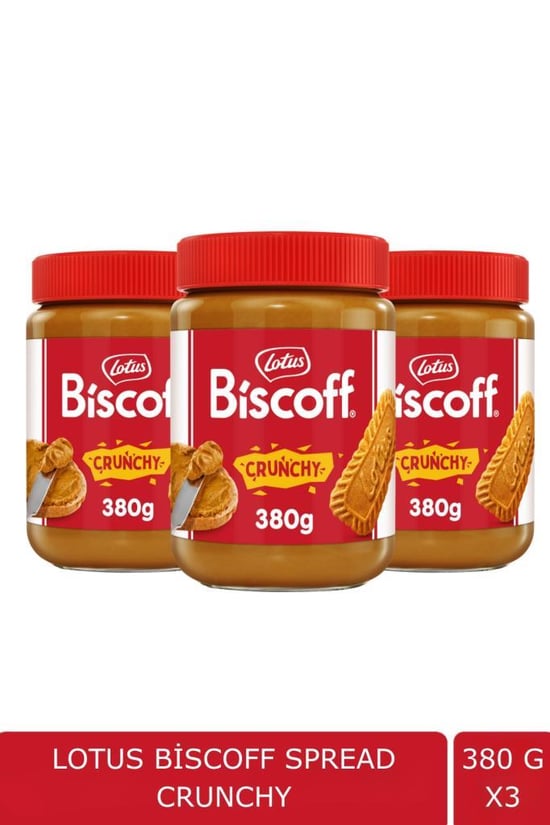 Biscoff Spread Crunchy Sürülebilir Bisküvi Kreması Ezmesi 380 Gr X 3 Adet