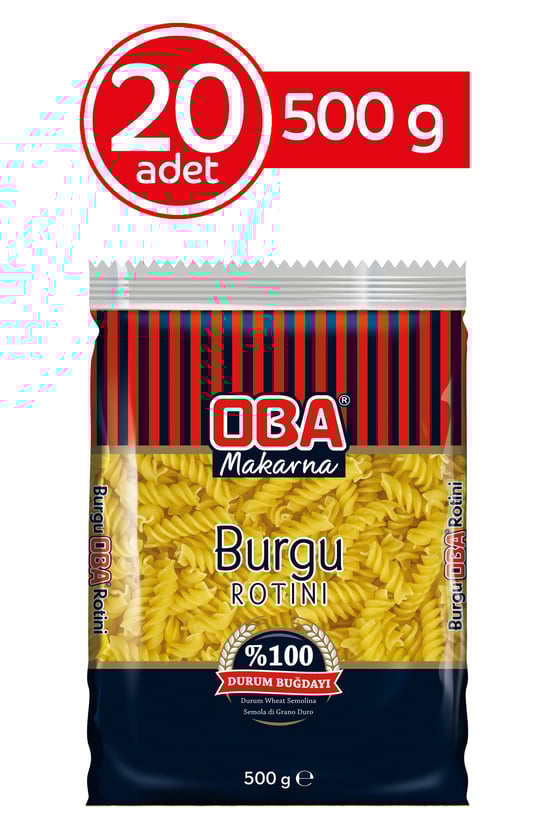 Oba Makarna Burgu Makarna 500 Gr * 20 Adet