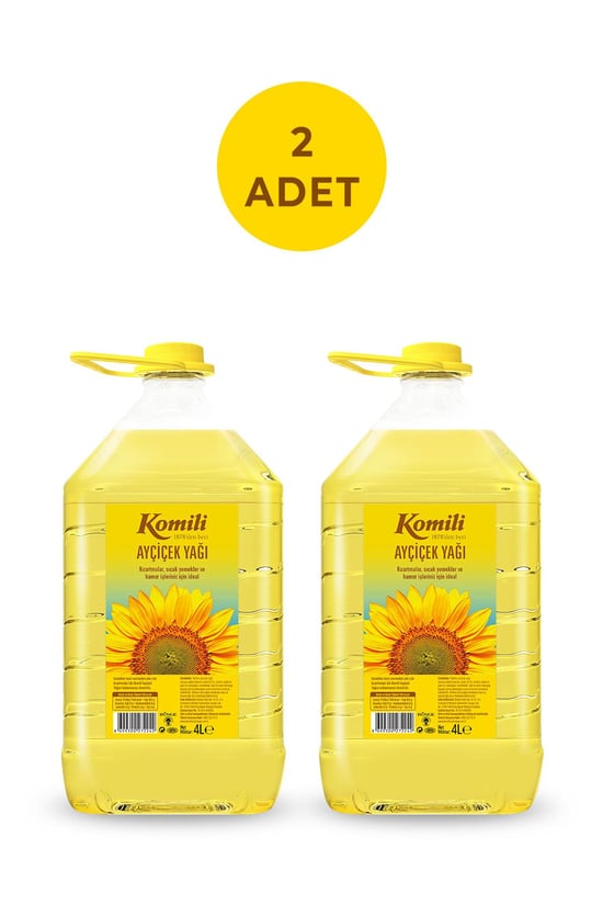 KOMİLİ AYÇİÇEK YAĞI 4 LT PET ( Dar Ağız) * 2 ADET