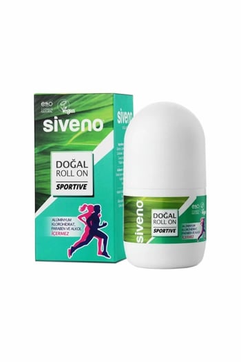 Siveno %100 Doğal Roll-on Sportif Sporcu Deodorant Ter Kokusu Önleyici Bitkisel Lekesiz Vegan 50 ml