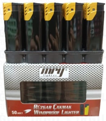 Mry Dolumlu Izgaralı Rüzgar Jet Çakmak (Sarı)