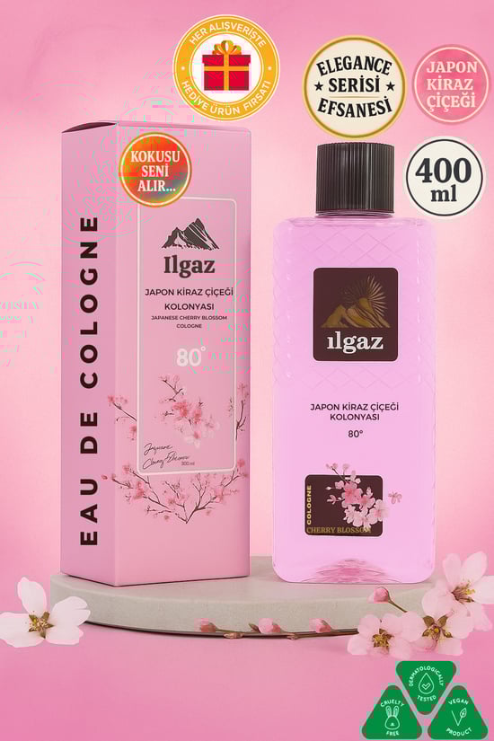 Ilgaz Japon Kiraz Çiçeği Kolonyası Elegance Series 80 Derece Eau De Cologne 400 ml
