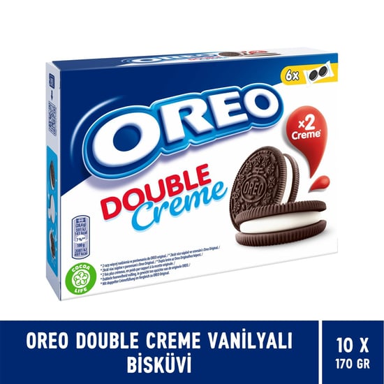 Oreo Double Krema Vanilya Aromalı Bisküvi 170 gr X 10 Adet