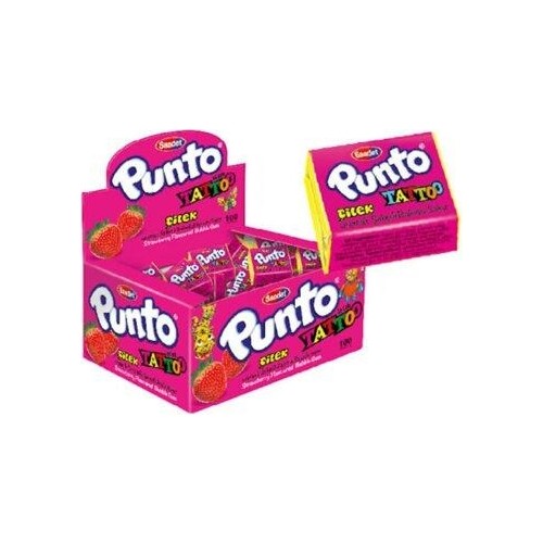 Saadet Punto Çilek Aromalı Balonlu Şekerli Sakız 100'LÜ