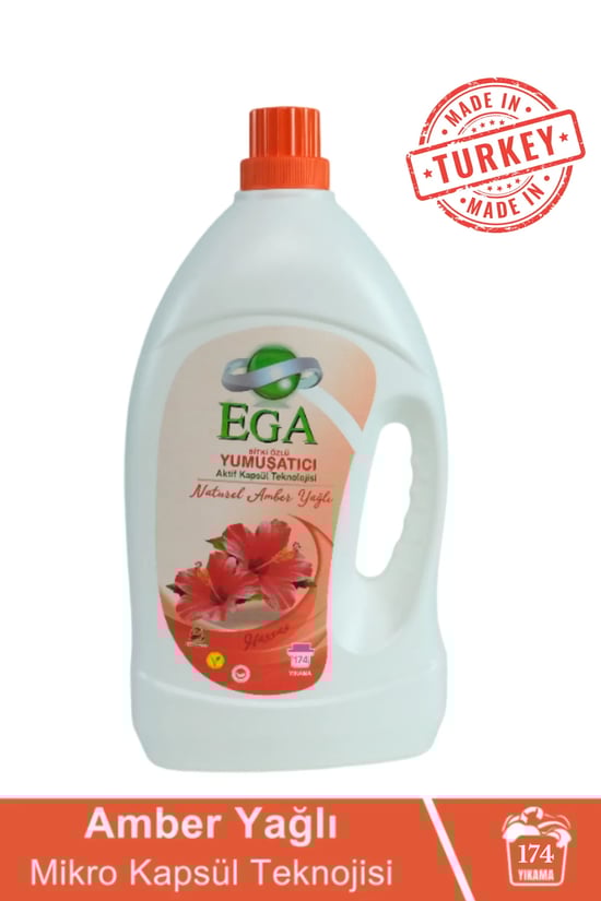 Ega Kimya Aktif Kapsül Teknolojili Amber Çamaşır Yumuşatıcısı 4100 ml 176 Yıkama