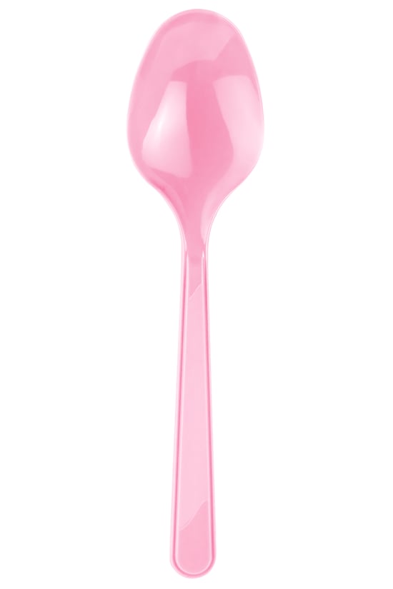 Roll-Up Plastik Kaşık Pembe 25li