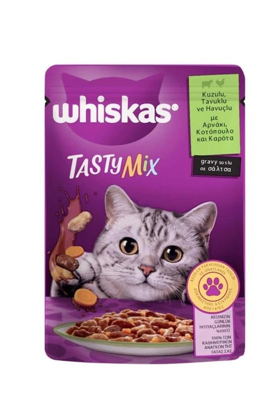 Whiskas Pouch Tastymix Kuzu & Tavuk & Havuçlu Yetişkin Kedi Maması 28 X 85 Gr