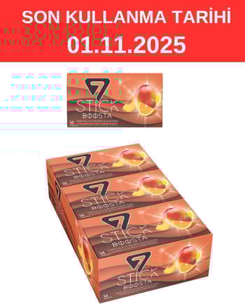 7 STICK Karışık Meyve Aromalı Şekersiz Sakız 29 gr X 12'li Paket