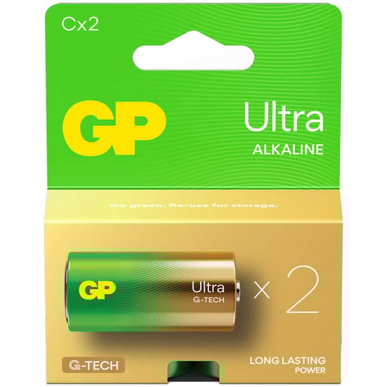 GP Batteries G-TECH Ultra Alkalin Orta LR14 - C Boy 1.5V Pil 2'li Kart
