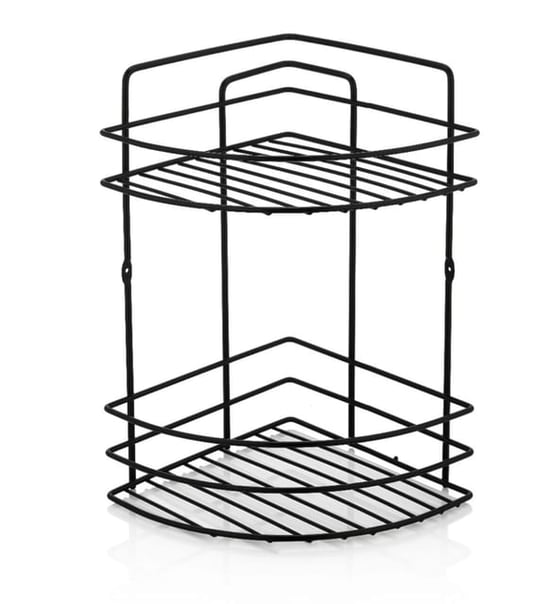 Parmeva 2 Katlı Siyah Banyo Köşelik