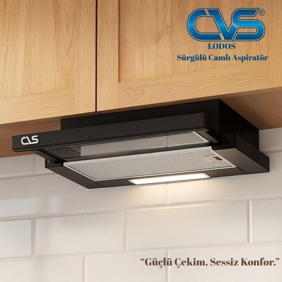 CVS DN 1147 LODOS Sürgülü Camlı Tek Filtre Aspiratör