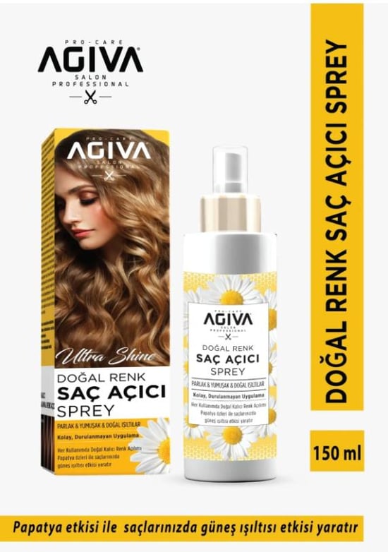 Agiva Ultra Shine Doğal Renk Saç Açıcı Sprey 150ml
