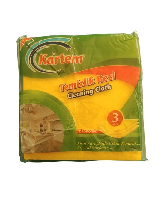 Kartem 3'lü Sarı Renk Temizlik Bezi