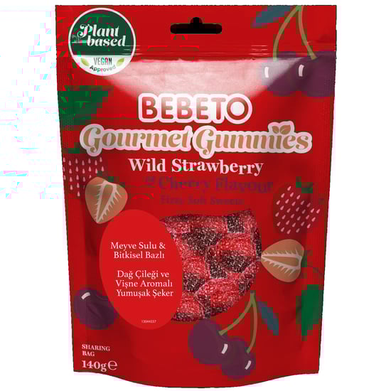 Bebeto Vegan Gourmet Gummies 140 Gr. Strawberry Jelly