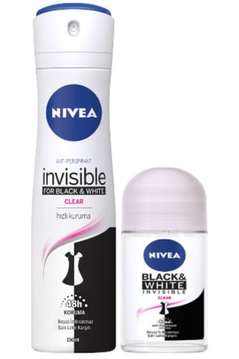Nivea Kadın Deodorant Invısıble B & W 150 Ml + Rolon 25 Ml Hediye