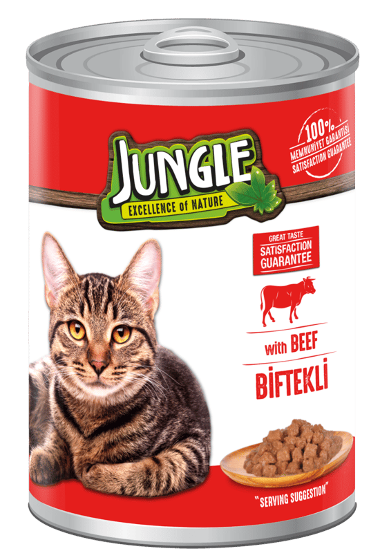 Jungle 400 Gr Konserve Kedi Maması Biftekli  Jngk-002