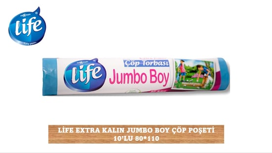 Life Extra Kalın Jumbo Boy Çöp Torbası 10'Lu