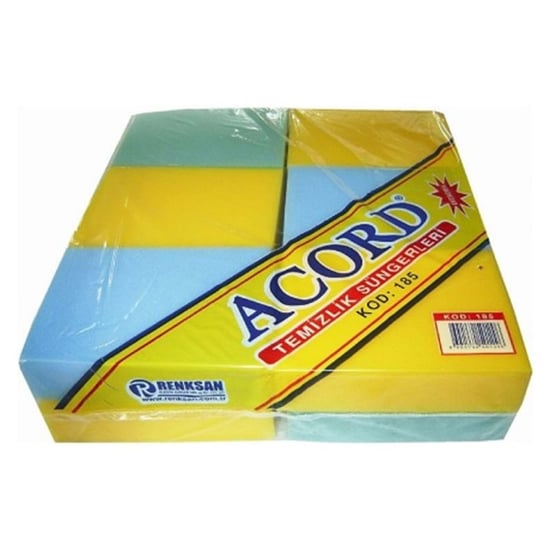 Acord 185 Karışık Renklerde Renkli Sünger  Bulaşık Süngeri 12 Adet