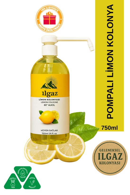 Ilgaz Pompalı Limon Kolonyası 80 Derece 750 ml