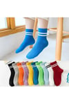 BGK 10 Çift Çember Desenli Soket Çorap -0360-çok Renkli-Klasik 35-38