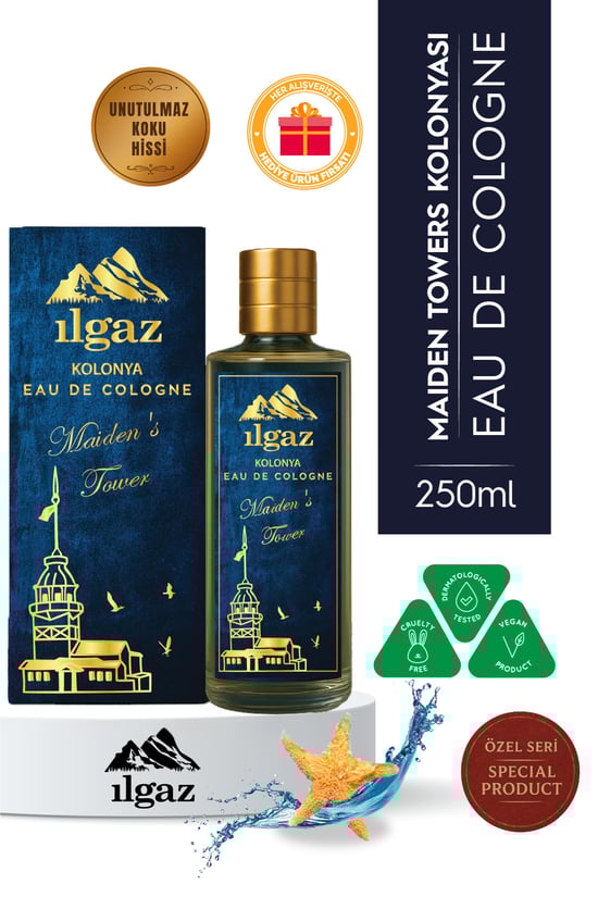 Ilgaz Maiden's Tower Türkiye Serisi Okyanus Ferahlığı Kolonyası Eau De Cologne Cam Şişe 250 ml