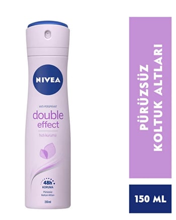nivea, nivea dedorant, nivea kadın deodorant, kadın deodorant, ter kokusu önleyici, ter önleyici, nivea double effect 150 ml satın al, nivea double effect 150 ml fiyat
