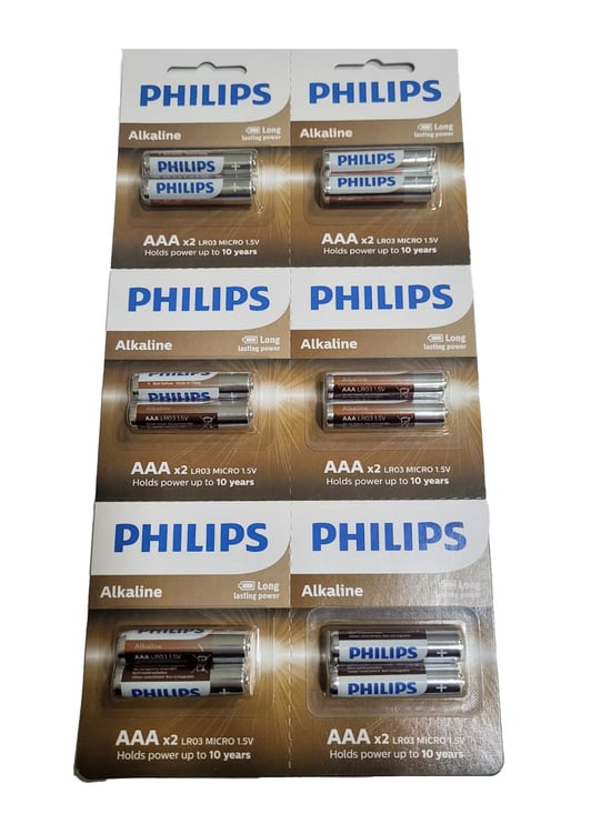 Philips Power Alkalin 12li Kartela AAA İnce Pil LR03P12W10