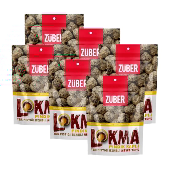 Züber Lokma Fındık Kaplı Yer Fıstığı Ezmeli Meyve Topu 96 gr