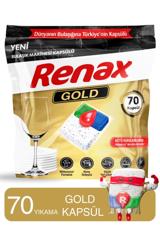 Renax Gold Bulaşık Makinesi Kapsülü 70 Li