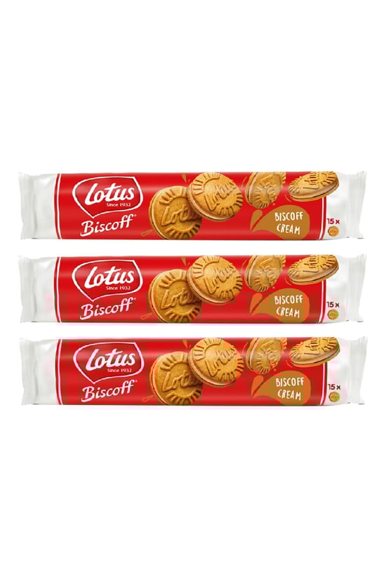 LOTUS BISCOFF SANDWICH BISCOFF CREAM SÜRÜLEBİLİR KREMALI BİSKÜVİ -  150 GR X 3 ADET