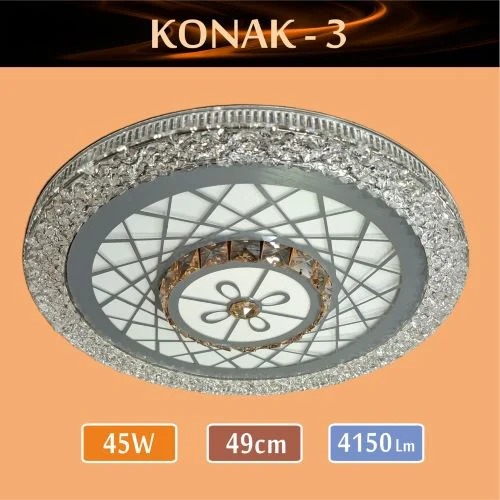 Erbay Sıva Üstü Led Panel Yuvarlak 45 Watt-Konak-3-Desenli-Beyaz-Günışığı