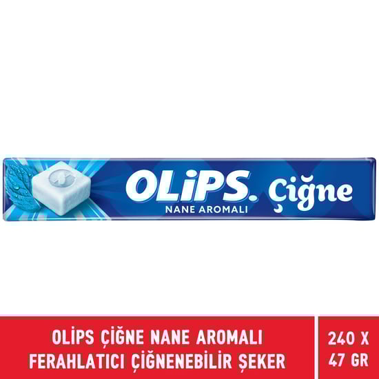 Olips Çiğne Nane Aromalı Ferahlatıcı Çiğnenebilir Şeker 47 gr  X