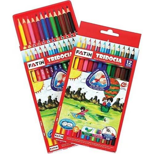 Fati̇h Tri̇doci̇a 12 Renk Üçgen Tam Boy Kuru Boya