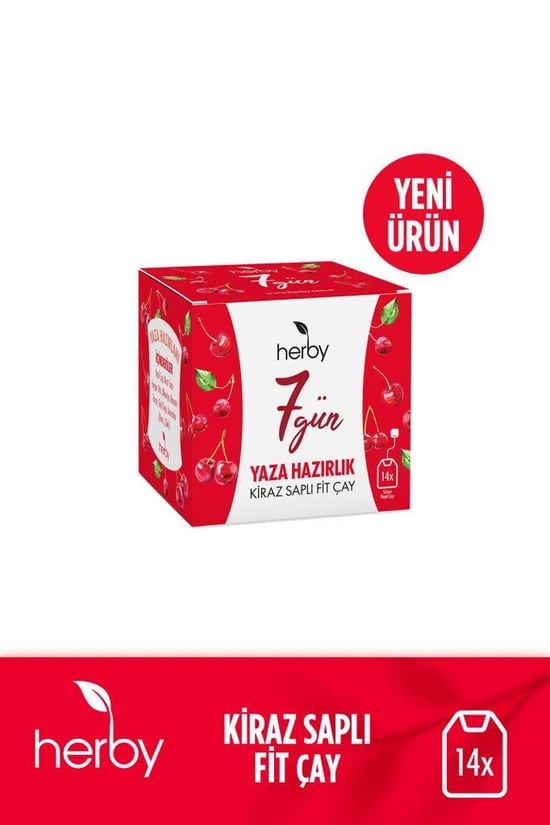 Herby 7 Gün Yaza Hazırlık - Kiraz Saplı Fit Çay 2'li 