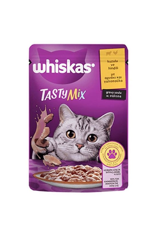 Whiskas Pouch Tastymix Sos İçinde Kuzulu ve Hindili Yetişkin Kedi Konservesi 28 x 85 Gr