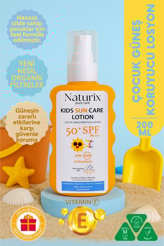 Naturix Çocuk Güneş Koruyucu Losyon Spf 50 200 ml