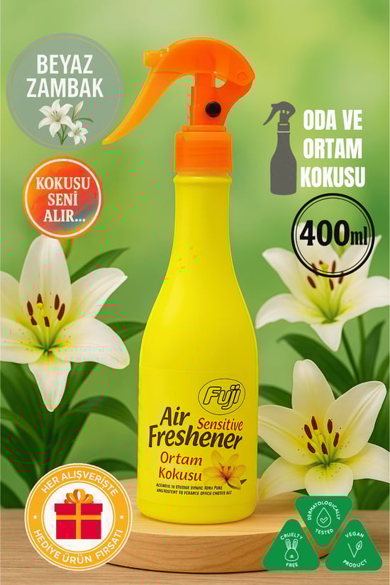 Fuji Sensitive Oda Spreyi 400 ml - Air Fresher Neon Beyaz Zambak Ortam Kokusu