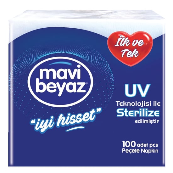 Mavi Beyaz Peçete 100'lü