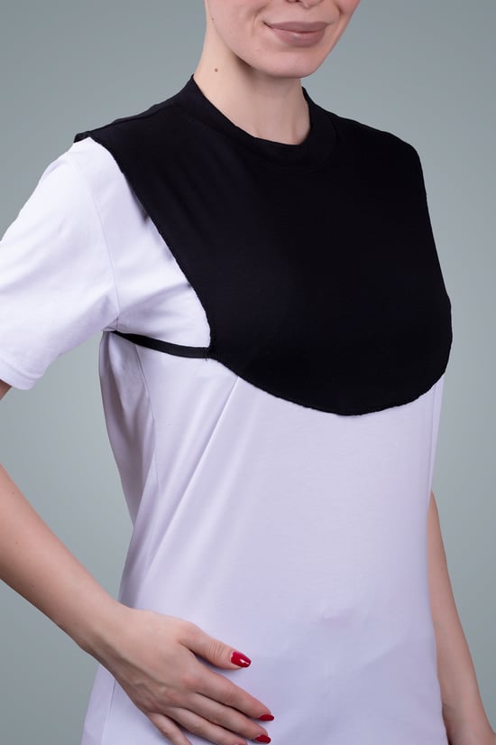 Hürrem Bone Siyah Tesettür Boyunluk Viskon Kumaş Düz 1003_01