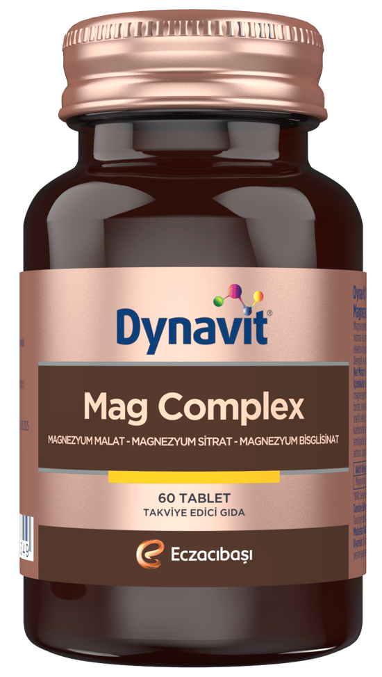 Dynavit Mag Complex 60 Tablet- Magnezyum Malat, Magnezyum Sitrat, Magnezyum Bisglisinat