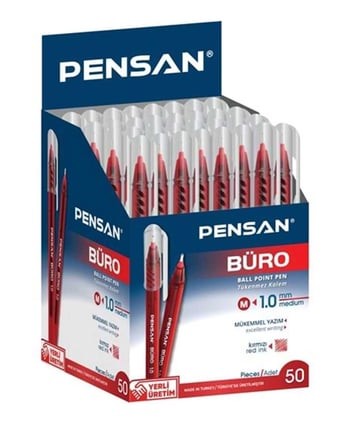 pensan,pensan kırmızı 2270 tükenmez kalem 50 adet,pensan kalem,kalem çeşitleri,tükenmez kalem,tükenmez kalemler,kırmızı,toptan satın al