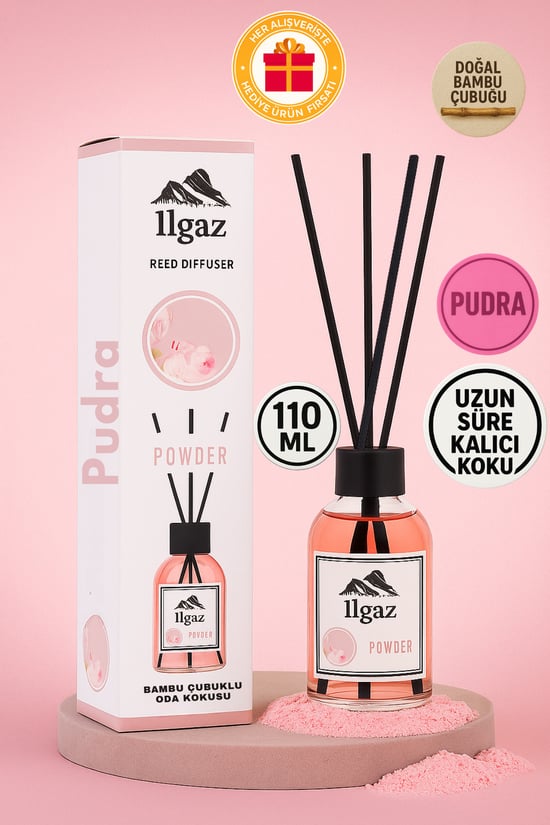 Ilgaz Pudra Bambu Çubuklu Oda Kokusu 110 ml | Red Diffuser Powder Ortam Kokusu