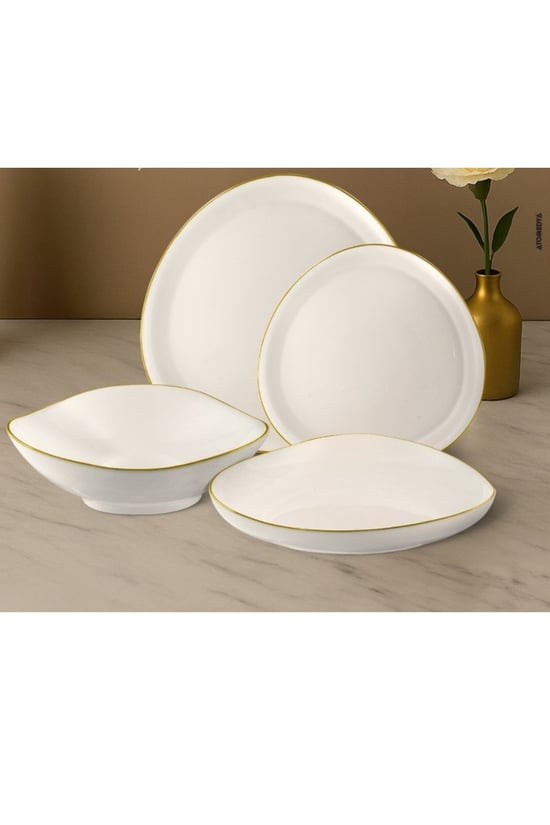 Damla Yaldızlı Opal 24 Parça Yemek Takımı 6 Kişilik