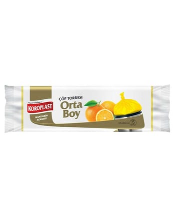 koroplast, çöp torbası, çöp poşeti, orta boy çöp torbası, kokulu çöp torbası, Mandarin kokulu çöp torbası, koroplast çöp torbası fiyat, koroplast çöp torbası satın al