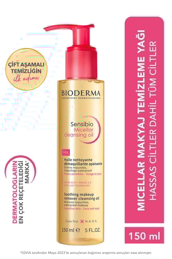 Bioderma Sensibio Micellar Yüz ve Göz Makyajı Çift Aşamalı Temizleme Yağı 150 ml