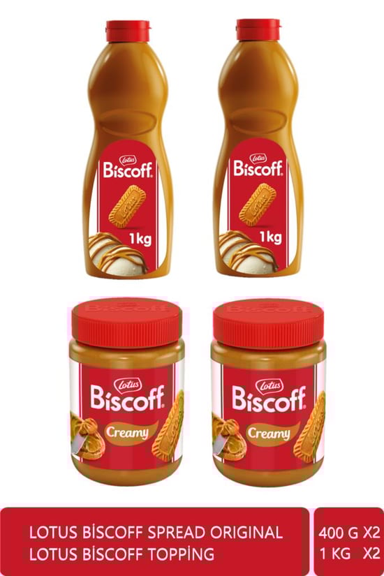 Lotus Biscoff Spread Original 400gr. X 2 Adet + Lotus Biscoff Top